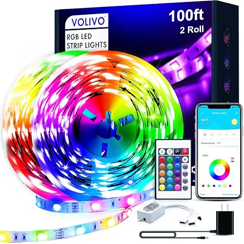 VOLIVO 100ft Led Strip Lights for Bedroom