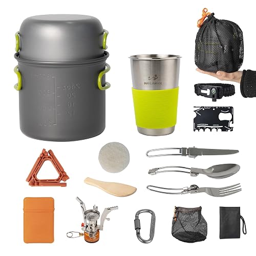 WAILAMHK Cookware Mess Kit Camp Kitchen