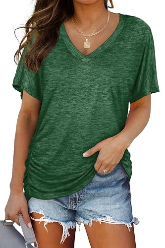 WIHOLL Womens Summer T-Shirts Short Sleeve V