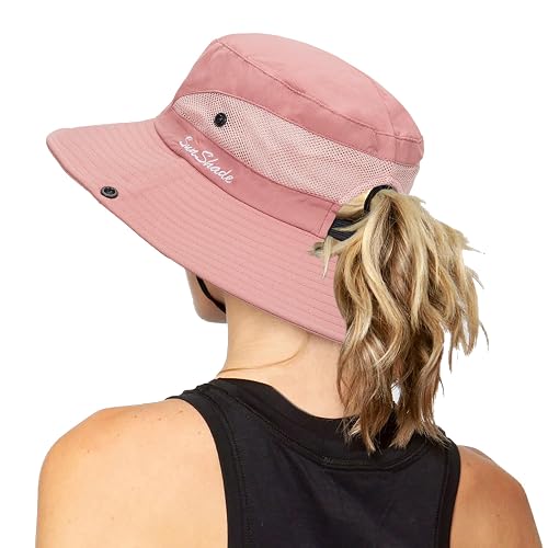 Women's UV-Protection-Foldable Sun-Hats Mesh Wide-Brim Beach