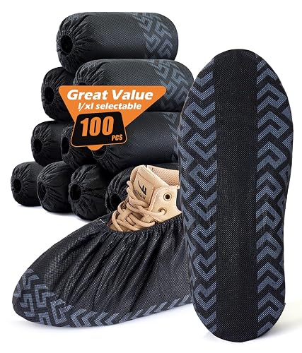 X-Large 100 Pcs Shoe Covers Disposable Non-Slip