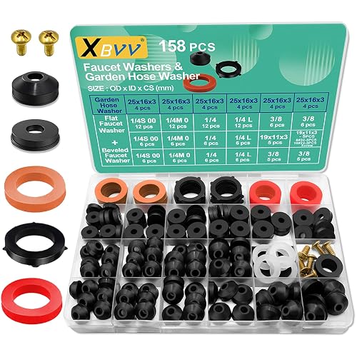 XBVV 158 Pcs Faucet Rubber Washers and