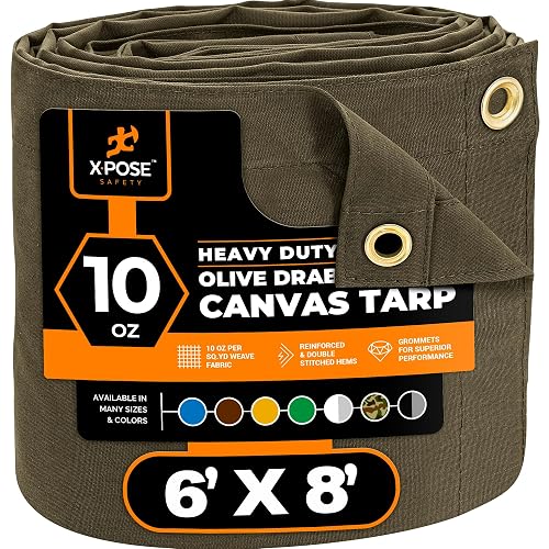 Xpose Safety Canvas Tarp - 10oz Olive