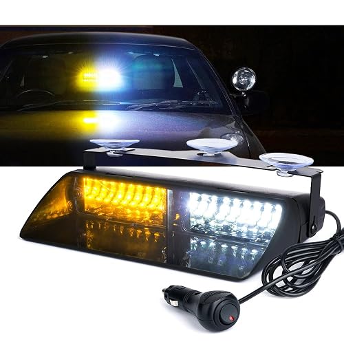 Xprite Amber White Emergency Strobe Dash Lights