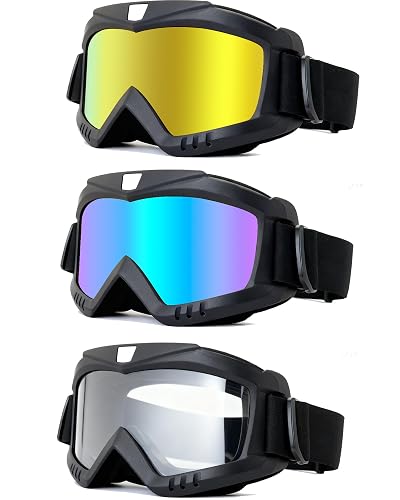 YISUGOOC Dirt Bike Goggles 3 Pack Motorcycle
