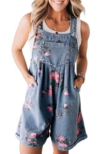 yoeasy Women Casual Denim Bib Shorts Overalls