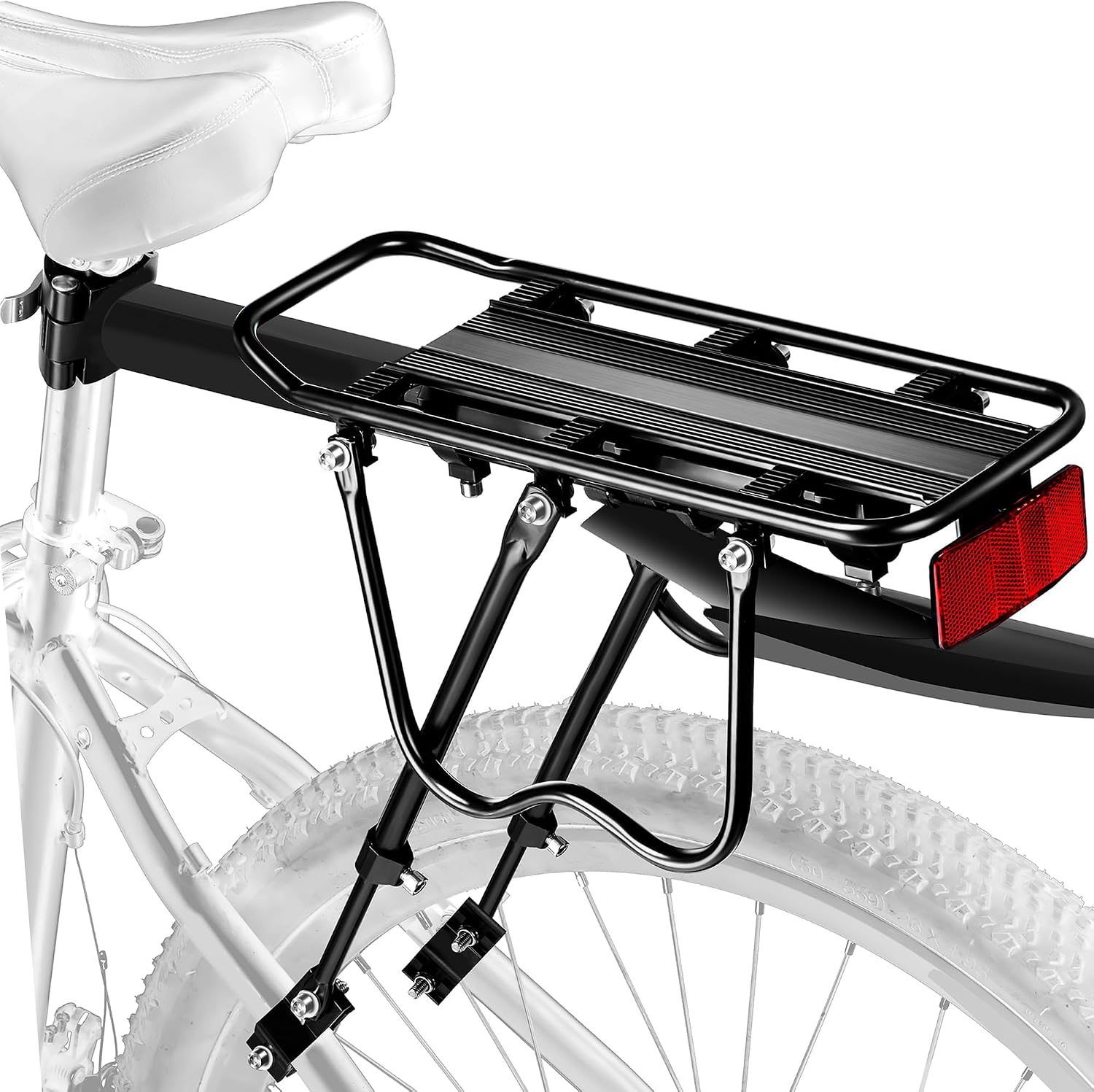YONTUO Rear Bike Cargo Rack: Reflective Commuter Rack with Fender Mount