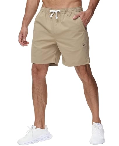 Yundobop Men's Casual 7 Inch Shorts Twill