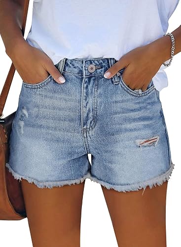 ZOLUCKY Jean Shorts Womens Summer High Waisted